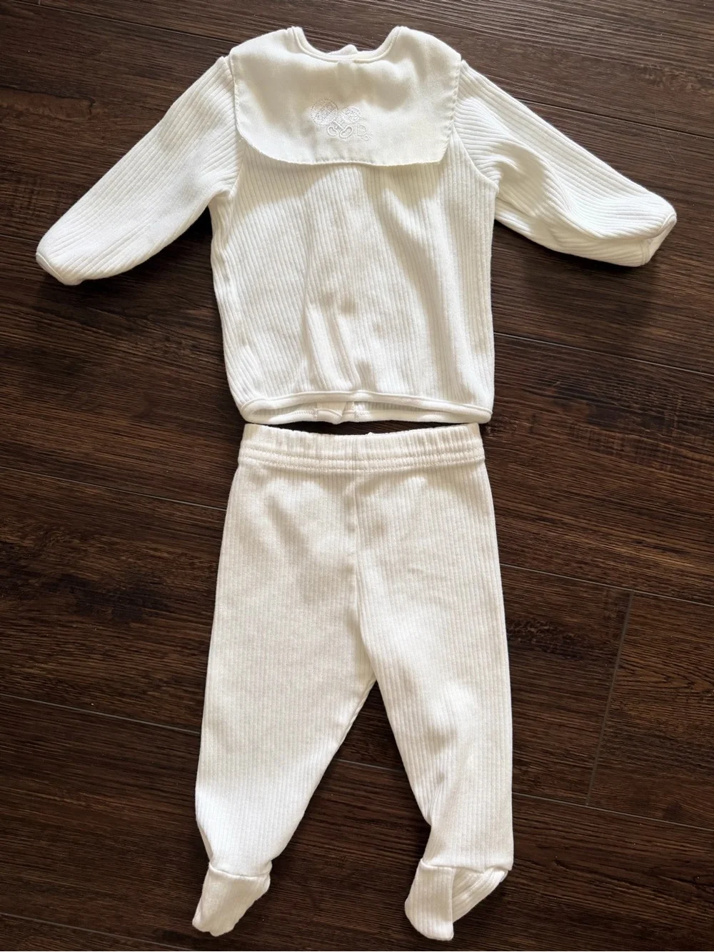 Dior Cream Ribbed Knit Matching Set